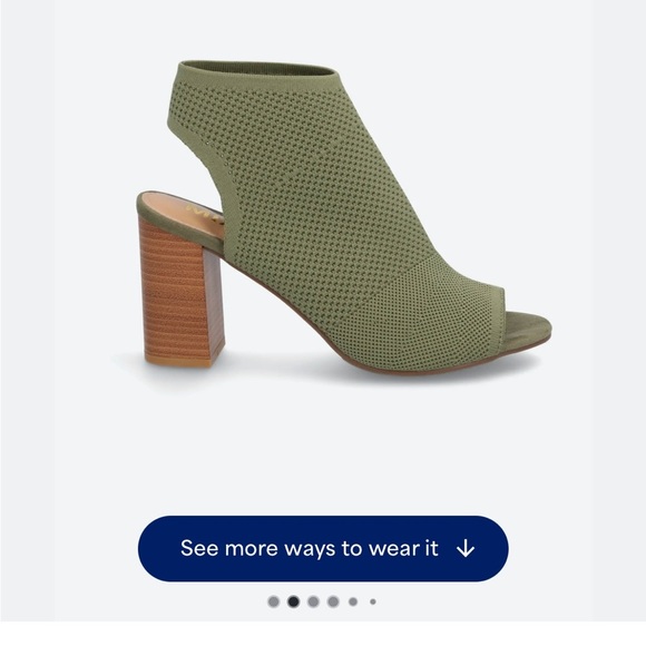 MIA Stitch Fix Olive Peep-Toe Block Heel Shoes - Picture 2 of 5
